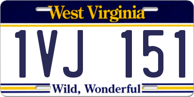 WV license plate 1VJ151