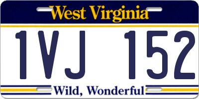 WV license plate 1VJ152