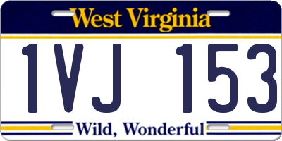 WV license plate 1VJ153