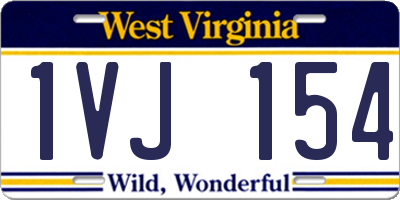 WV license plate 1VJ154
