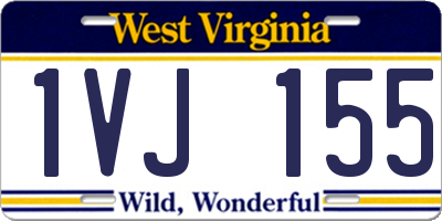 WV license plate 1VJ155