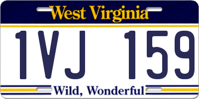 WV license plate 1VJ159