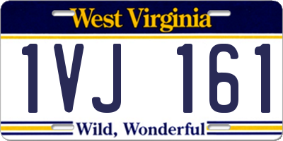 WV license plate 1VJ161