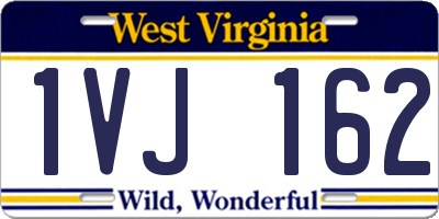 WV license plate 1VJ162