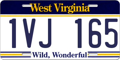 WV license plate 1VJ165