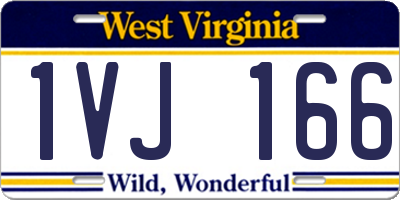 WV license plate 1VJ166