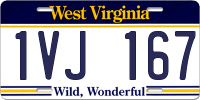 WV license plate 1VJ167