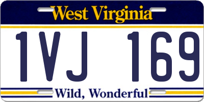 WV license plate 1VJ169