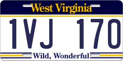 WV license plate 1VJ170