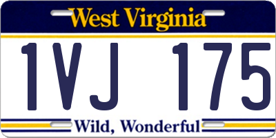 WV license plate 1VJ175