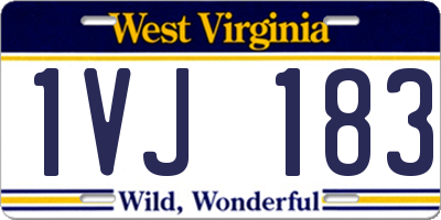 WV license plate 1VJ183