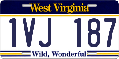 WV license plate 1VJ187