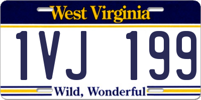 WV license plate 1VJ199