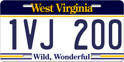 WV license plate 1VJ200