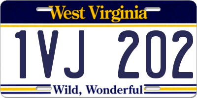 WV license plate 1VJ202
