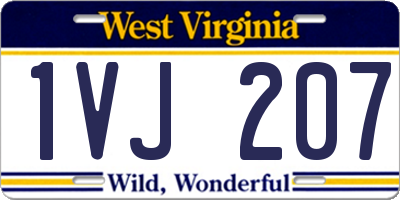 WV license plate 1VJ207
