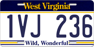 WV license plate 1VJ236