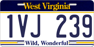WV license plate 1VJ239