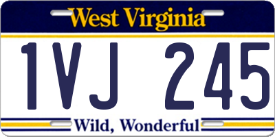 WV license plate 1VJ245