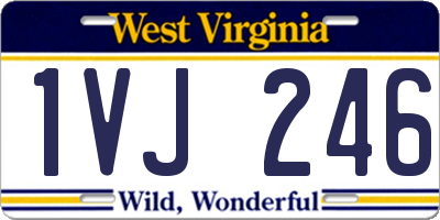 WV license plate 1VJ246