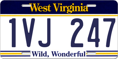 WV license plate 1VJ247