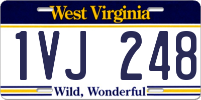 WV license plate 1VJ248