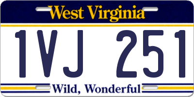 WV license plate 1VJ251