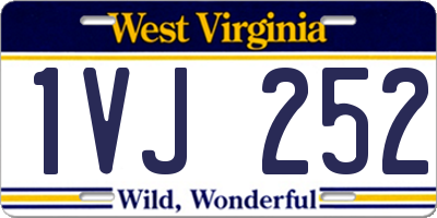 WV license plate 1VJ252