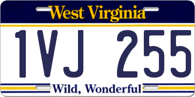 WV license plate 1VJ255