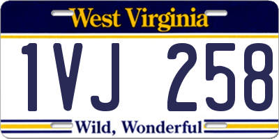 WV license plate 1VJ258