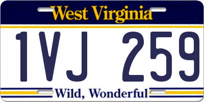 WV license plate 1VJ259