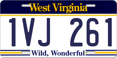 WV license plate 1VJ261