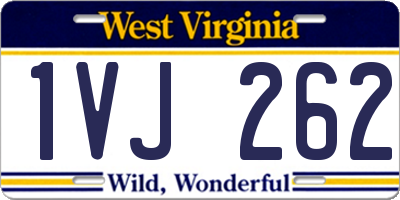 WV license plate 1VJ262