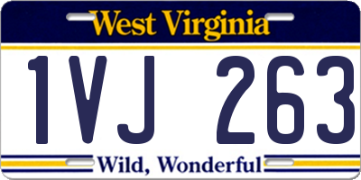 WV license plate 1VJ263