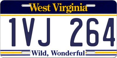 WV license plate 1VJ264