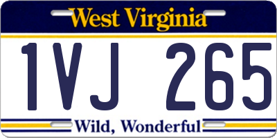 WV license plate 1VJ265