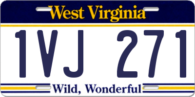 WV license plate 1VJ271