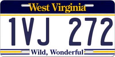 WV license plate 1VJ272