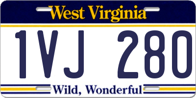 WV license plate 1VJ280