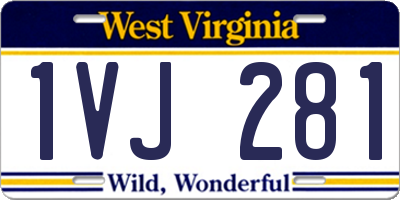 WV license plate 1VJ281