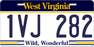 WV license plate 1VJ282