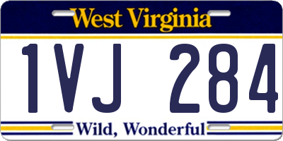 WV license plate 1VJ284