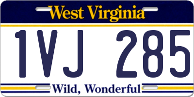 WV license plate 1VJ285