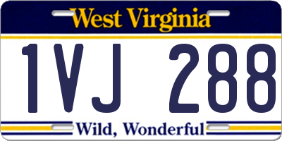 WV license plate 1VJ288