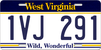 WV license plate 1VJ291
