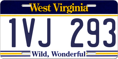 WV license plate 1VJ293