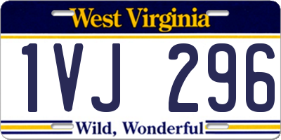 WV license plate 1VJ296