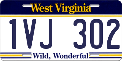 WV license plate 1VJ302