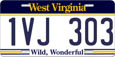 WV license plate 1VJ303