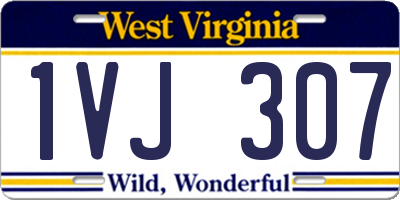 WV license plate 1VJ307